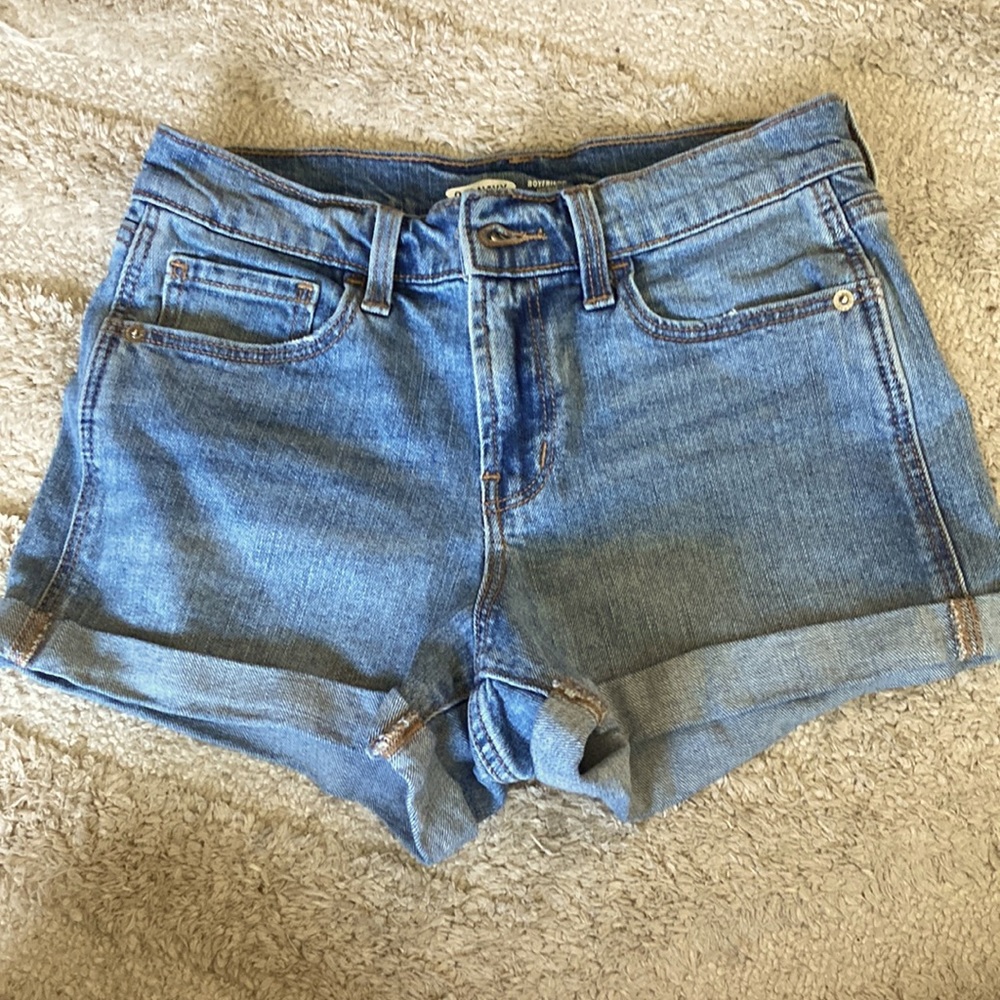 Hand embroidered jean shorts